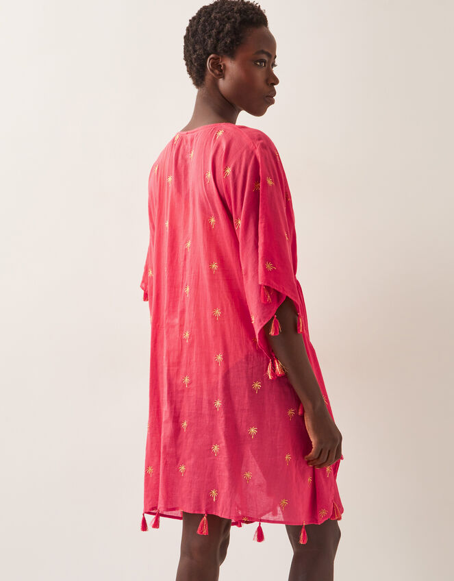 Ivy Palm Embroidered Kaftan, Orange (CORAL), large