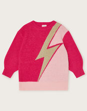 Lightning Bolt Intarsia Jumper, Pink (PINK), large