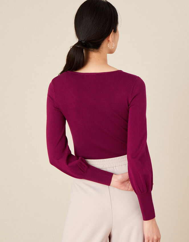 Scoop Neck Jumper, Red (BERRY), large
