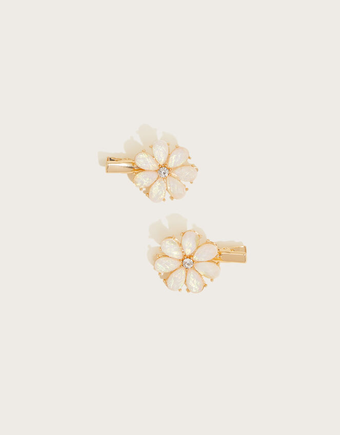 Jewel Flower Hair Clips Twinset, , large