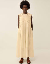 East Winnie Broderie Cotton Dress, White (WARM IVORY), large