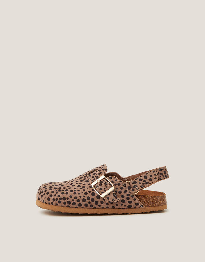 Animal Print Mules, Brown (BROWN), large