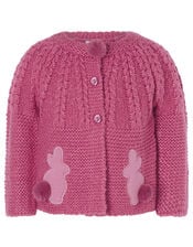 Baby Bunny Chunky Knit Cardigan, Pink (PINK), large