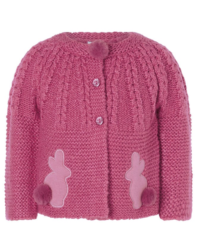 Baby Bunny Chunky Knit Cardigan, Pink (PINK), large