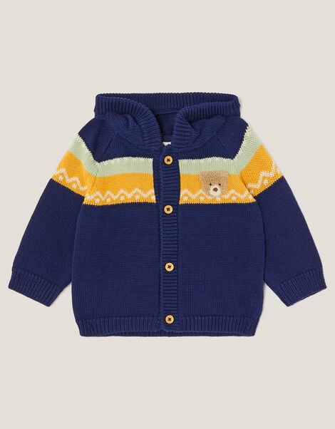 Newborn Benny Bear Knit Hoodie, Green (GREEN), large