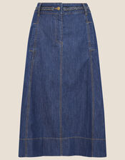 A-Line Denim Skirt, Blue (DENIM BLUE), large