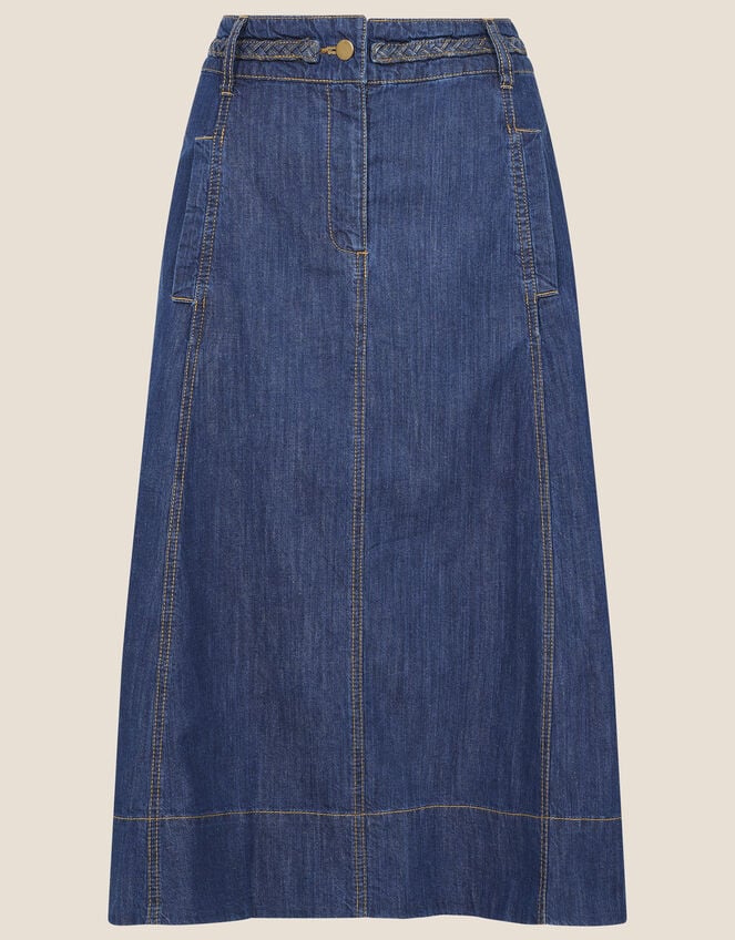 A-Line Denim Skirt, Blue (DENIM BLUE), large