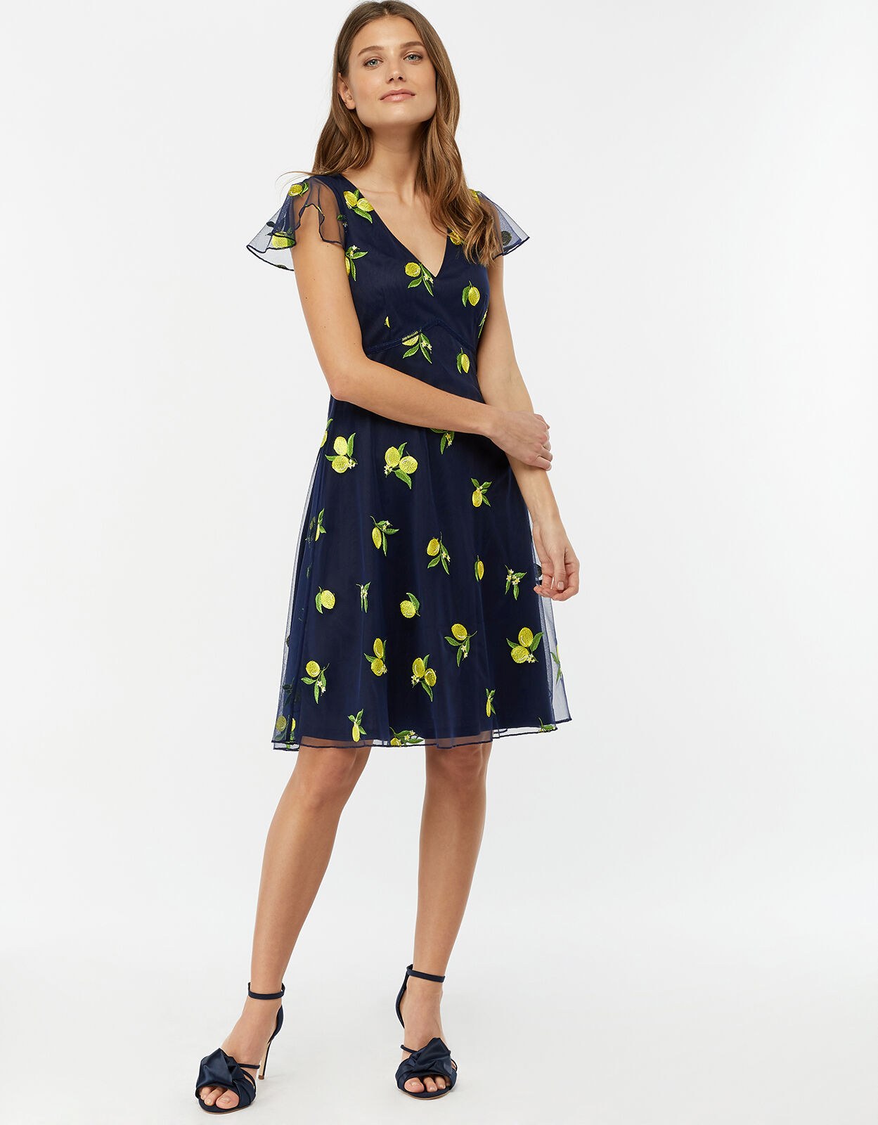navy blue lemon dress