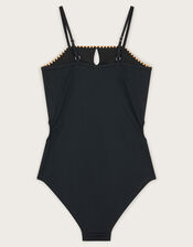 Texture Cut-Out Swimsuit, Black (BLACK), large