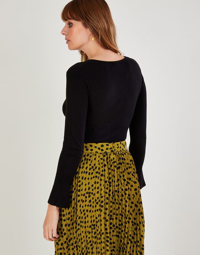 Plain Ring V-Neck Jumper with LENZING™ ECOVERO™, Black (BLACK), large