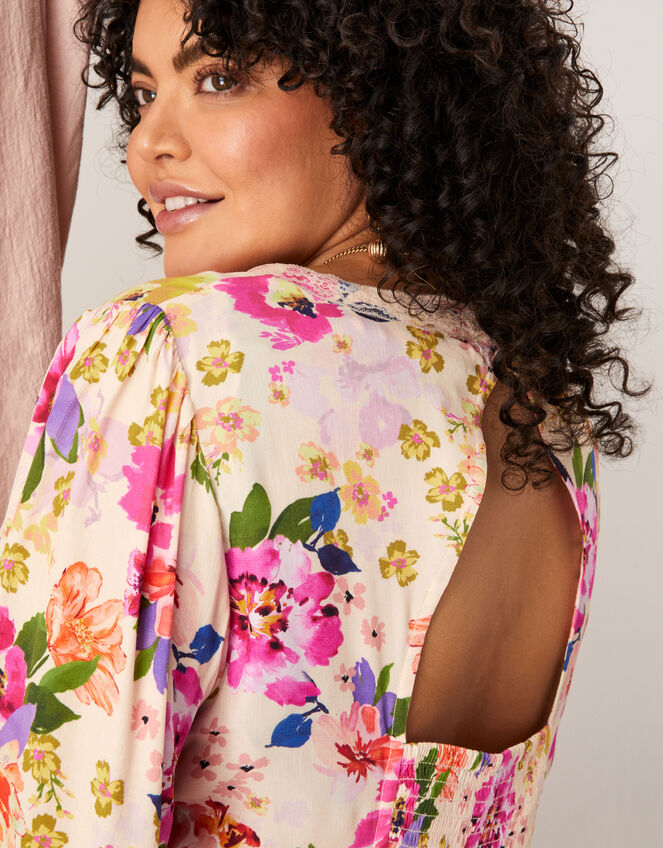 Florella Floral Print Blouse, Ivory (IVORY), large