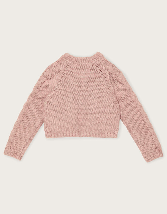 Baby Chunky Bobble Cardgian, Pink (PALE PINK), large