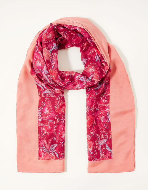 Floral Print Lightweight Scarf in Recycled Polyester, , large