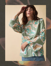 Clemence Aurelie Butterfly Top, Green (SAGE), large