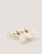 Floral Embroidered Trainers, Ivory (IVORY), large
