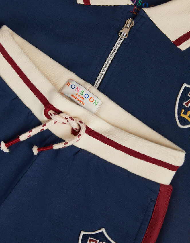 Half Zip Sweatshirt & Joggers Set, Blue (NAVY), large