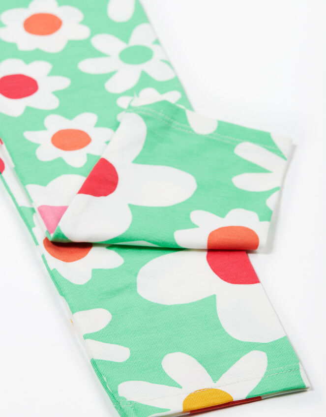 Frugi Leona Printed Leggings, Green (GREEN), large