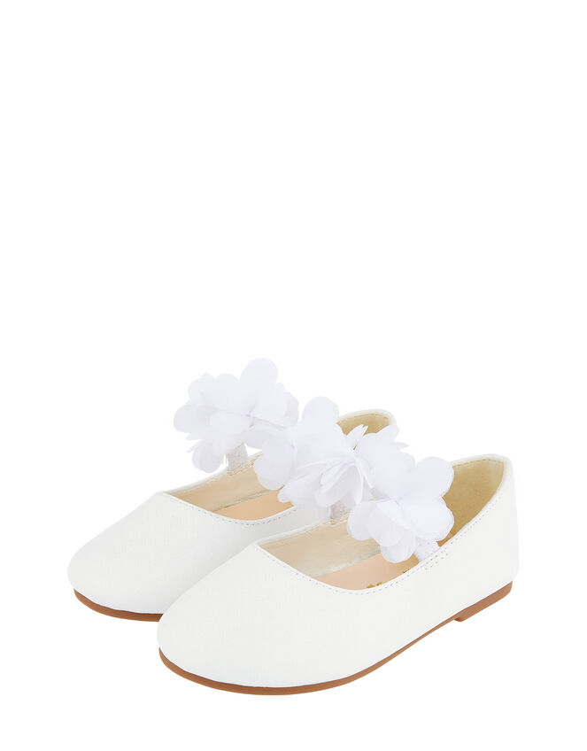 Baby Macaroon Corsage Walker Shoes, Ivory (IVORY), large