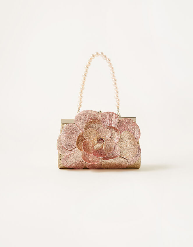 Ombre Glitter Flower Mini Bag, , large