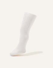 Baby Polka Dot Tights, White (WHITE), large