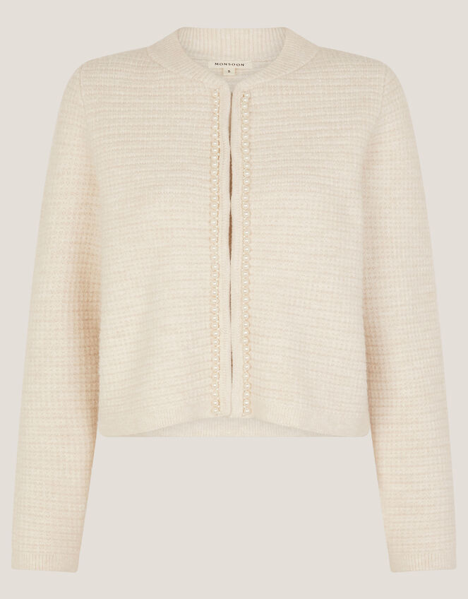 Paula Pearl Embellished Cardigan, Ivory (IVORY), large