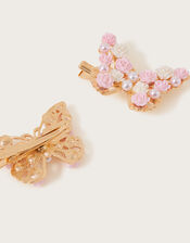 Fleur Flutter Butterfly Hair Clips Set of Two, , large