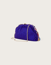 Flower Power Embellished Clutch Bag, , large