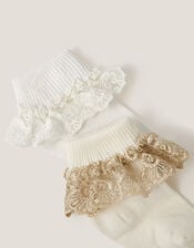 2-Pack Baby Sparkle Lace Socks, Multi (MULTI), large