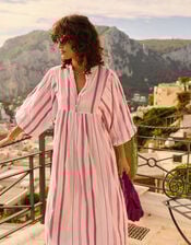 Petite Mendigote Rigo Stripe Tunic Dress, Purple (PURPLE), large