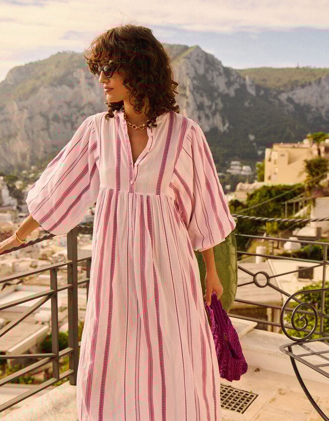 Petite Mendigote Rigo Stripe Tunic Dress, Purple (PURPLE), large