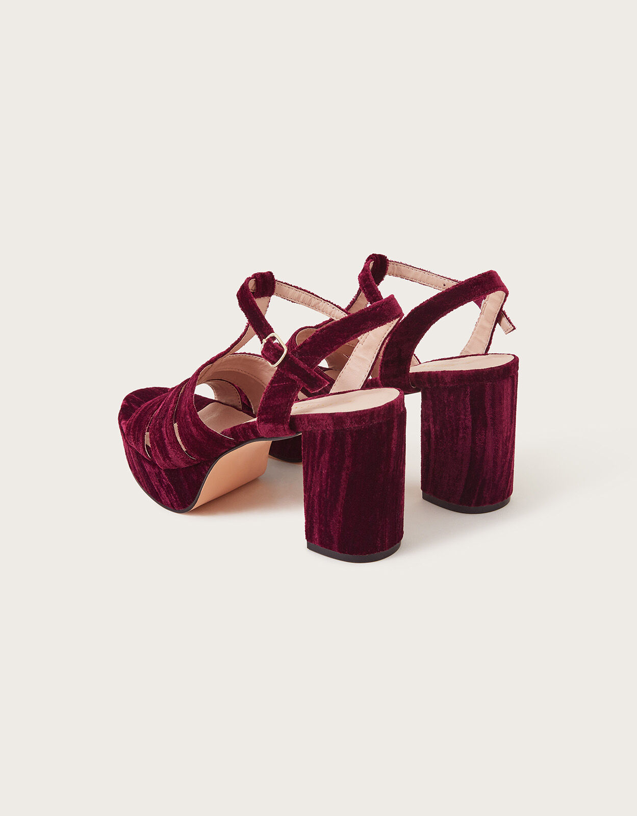Red chunky platform heels shop