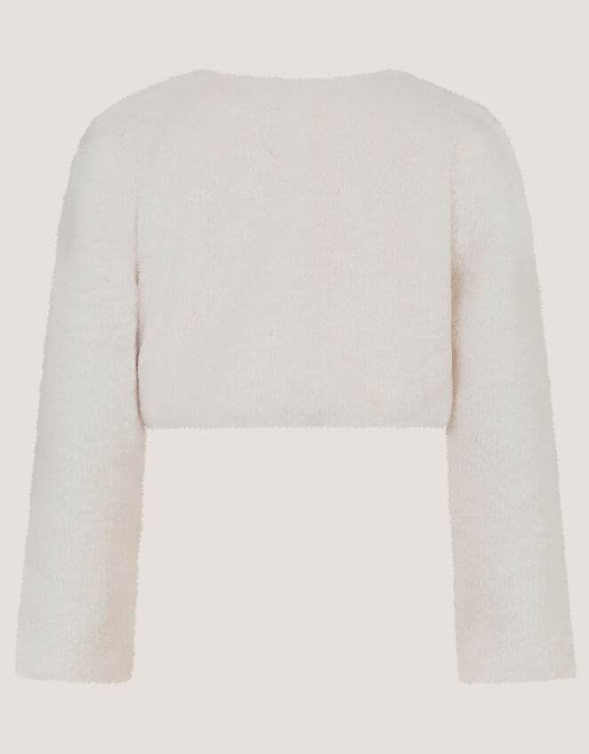 Lara Faux Fur Cardigan, Ivory (IVORY), large