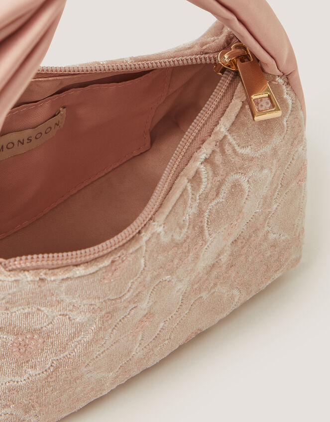 Floral Sequin Velvet Bag, , large