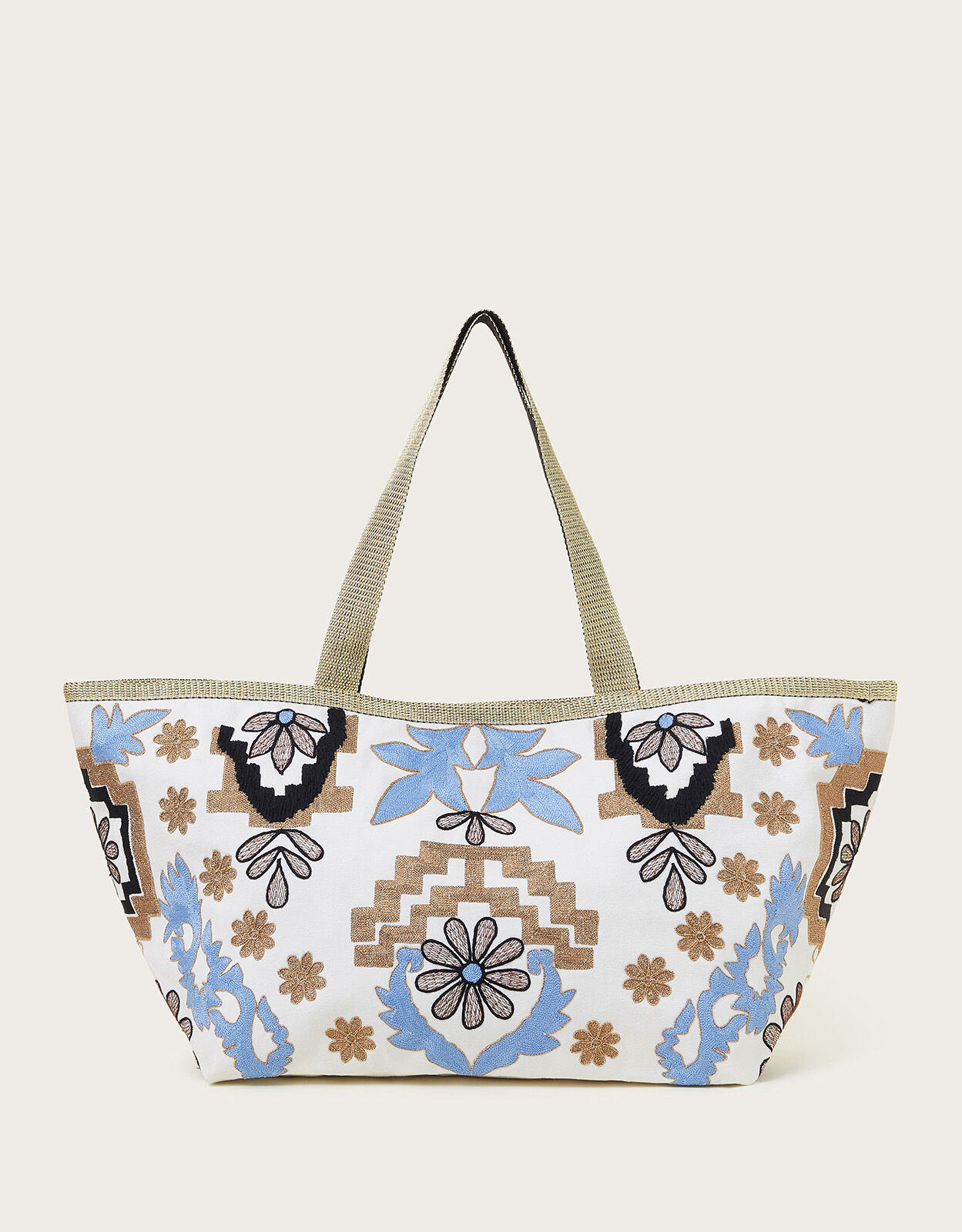 Metallic Embroidered Tote Bag Accessories Monsoon Global