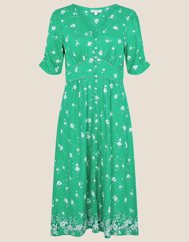 All-Over Ditsy Jersey Dress, Green (GREEN), large