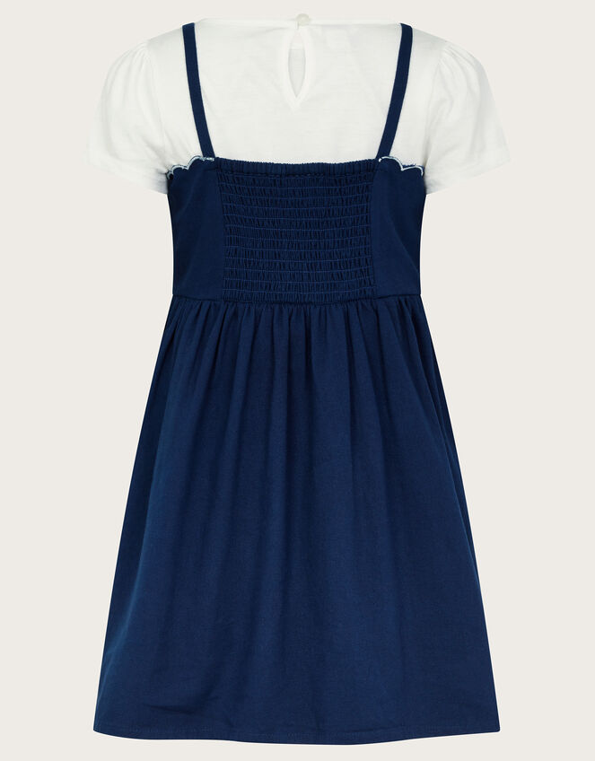 Scallop Dress and Top Set, Blue (BLUE), large