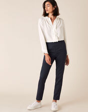 Smart Jacquard Trousers, Blue (NAVY), large