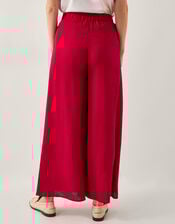 Diane Wide Leg Linen Blend Trousers, Red (RED), large