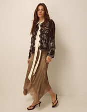 Julia Embellished Velvet Jacket, Brown (CHOCOLATE), large
