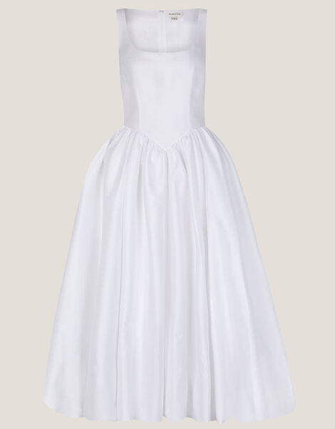 Mia Sleeveless Drop Waist Midi Wedding Dress, Ivory (IVORY), large