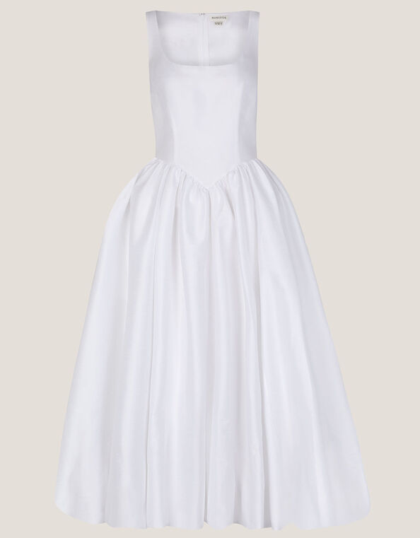 Mia Sleeveless Drop Waist Midi Wedding Dress, Ivory (IVORY), large