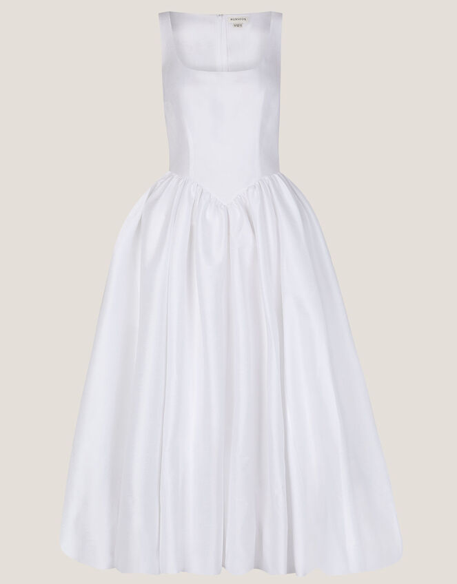 Mia Sleeveless Drop Waist Midi Wedding Dress, Ivory (IVORY), large