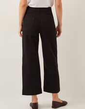 Hallie Regular Crop Wide Leg Jeans, Black (BLACK), large