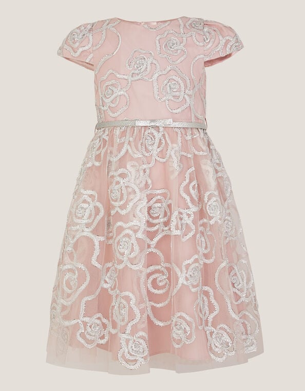 Rose Tinsel Party Dress, Pink (PINK), large