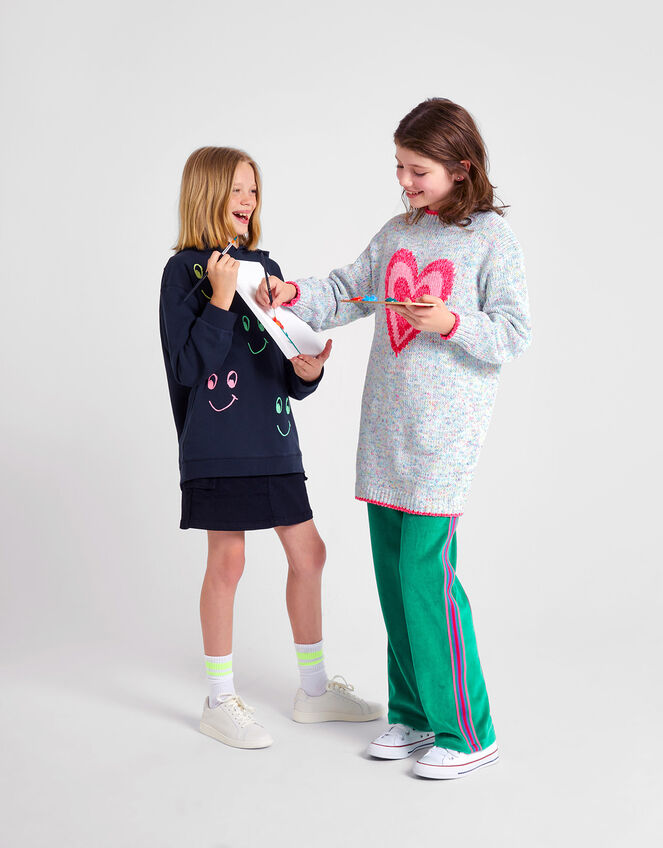 Heart Longline Jumper, Grey (GREY), large