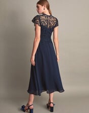 Monica Lace Midi Dress, Blue (NAVY), large