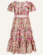 Rosie Satin Tiered Maxi Dress, Multi (MULTI), large