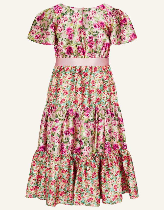 Rosie Satin Tiered Maxi Dress, Multi (MULTI), large