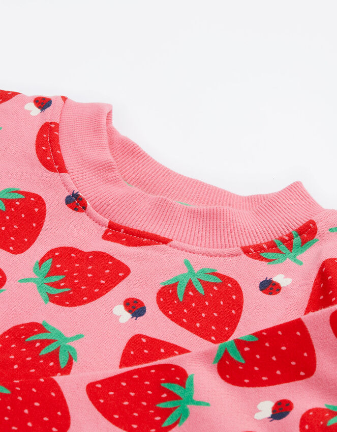 Frugi Superb Strawberry Sweatshirt, Pink (PINK), large