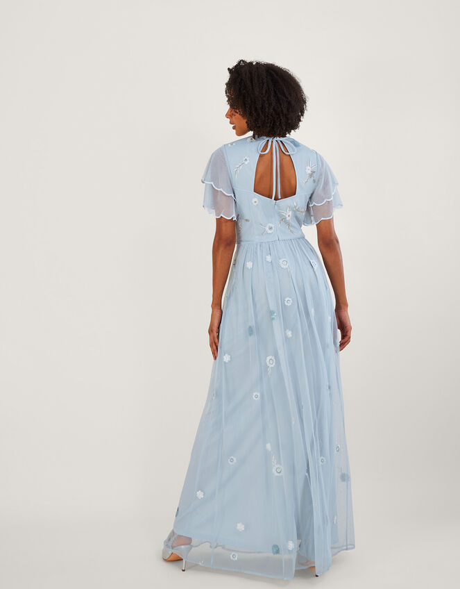 Catherine Embellished Maxi Dress with Recycled Polyester, CLOUD, large